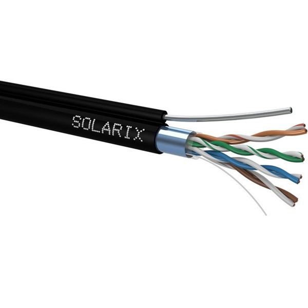 Kabel c.5e. FTP PE, venkovní samonosný, SOLARIX, box 305m