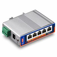 Switch PoE průmyslový, 4x PoE a 1x uplink, 10/100 Mbps, 60 W, DIN