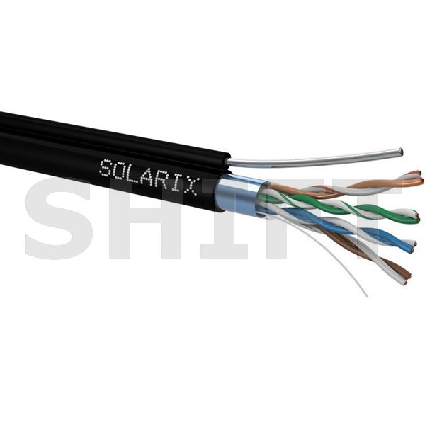 Kabel c.5e. FTP PE, venkovní samonosný, SOLARIX, box 305m