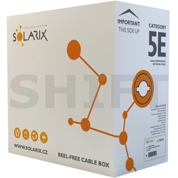 Kabel c.5e, FTP PE, venkovní, SOLARIX, box 305m