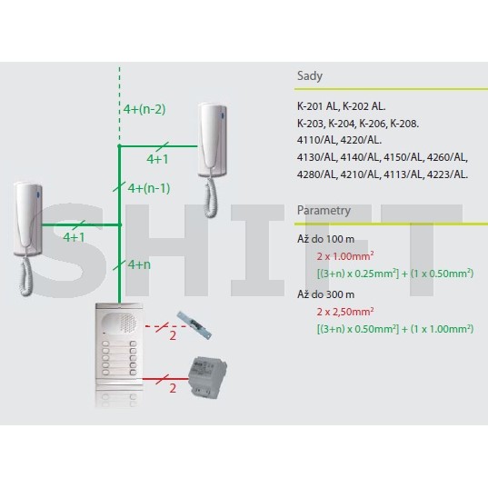 Audio kit 1 tlačítko 4110/AL, 4+n