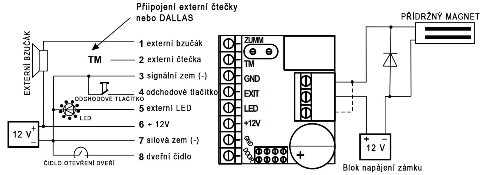 Подключение магнитного замка